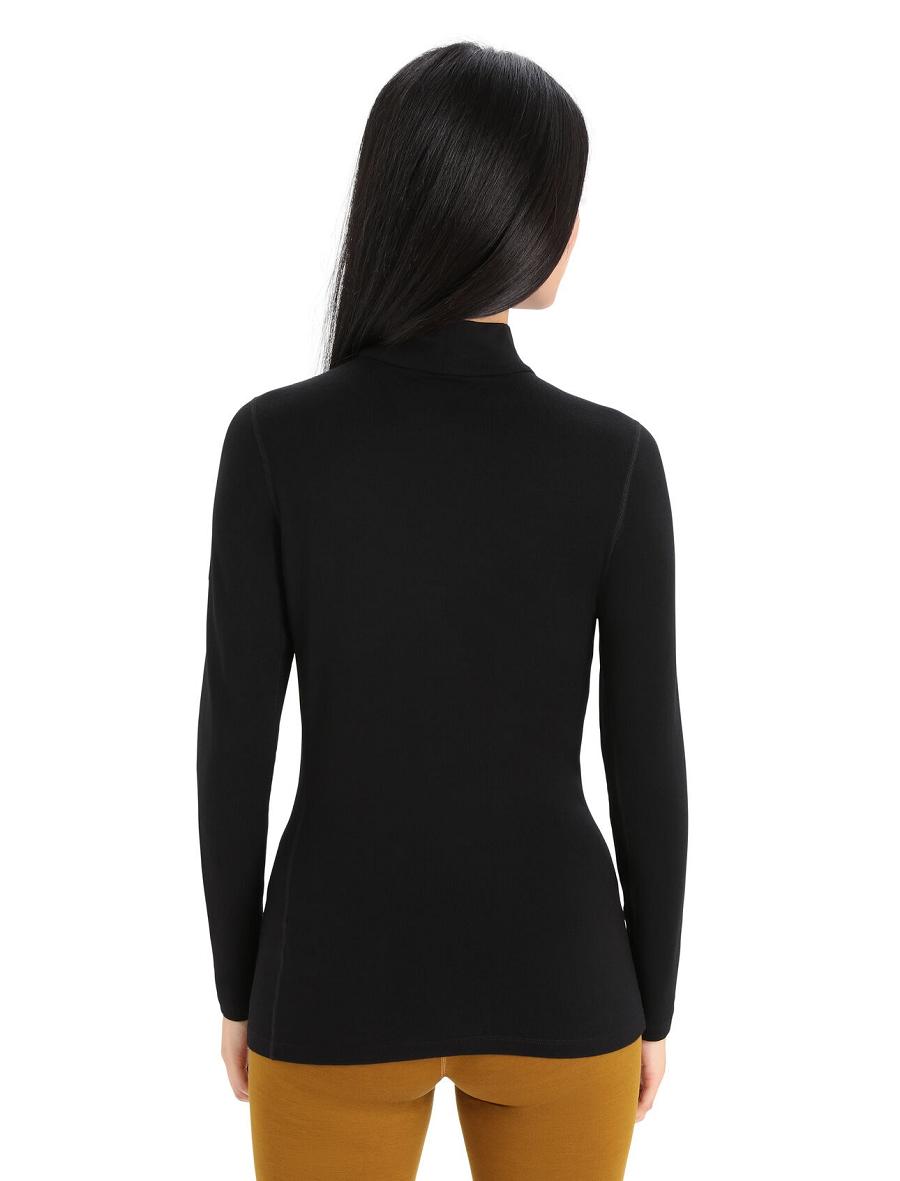 Base Layers Icebreaker Merino 260 Tech Long Sleeve Turtleneck Femme Noir | FR 1828TCEV